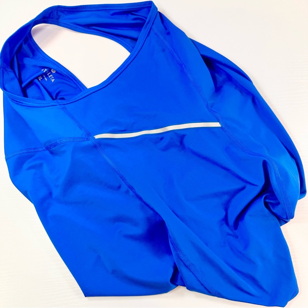 Athleta Luster High Neck Reflective Tank, Macaw Blue, XL - Picture 10 of 14